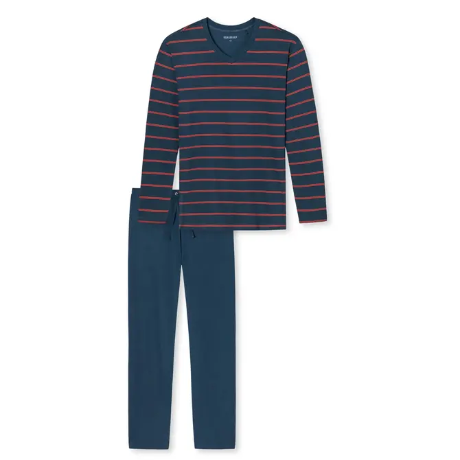 Schiesser Pyjama 159622 heren blauw/rood Schiesser Pyjama 159622 heren blauw/rood