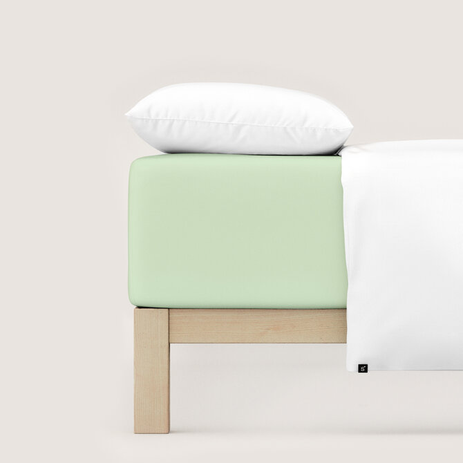 Schlafgut Pure Jersey Boxspring Hoeslaken L - 140x200 - 160x220 643 Green Light