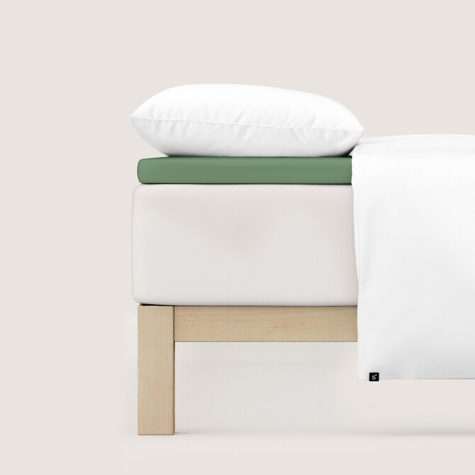 Schlafgut Pure Jersey Topper Hoeslaken XL - 180x200 - 200x220 665 Green Mid