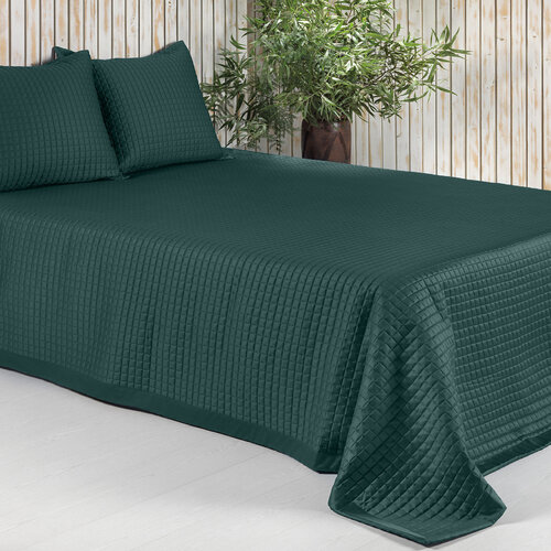 Dommelin Dommelin Sprei Chicago Satijn 300TC Antiekgroen 50x260 cm afbeelding