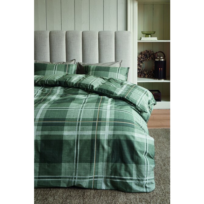 Rivièra Maison Kussensloop Tartan Check Groen 60x70 cm