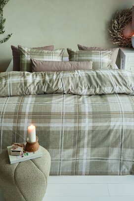 Rivièra Maison Kussensloop Tartan Check Zand 60x70 cm