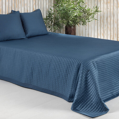 Dommelin Dommelin Sprei Chicago Satijn 300TC Nachtblauw 50x260 cm afbeelding
