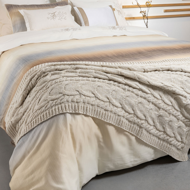 Dommelin Plaid Maxi Wol Mix Naturel 90x150 cm