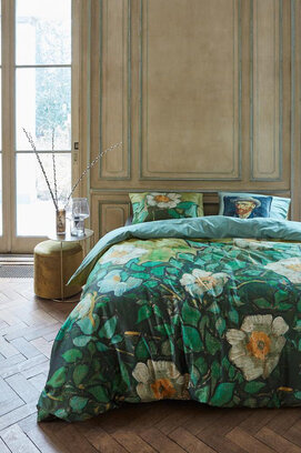 Beddinghouse x Van Gogh dekbedovertrek Wild roses zeegroen 140x200/220