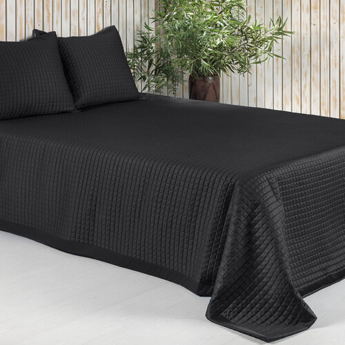Dommelin Dommelin Sprei Chicago Satijn 300TC Steenkool 260x280 cm afbeelding