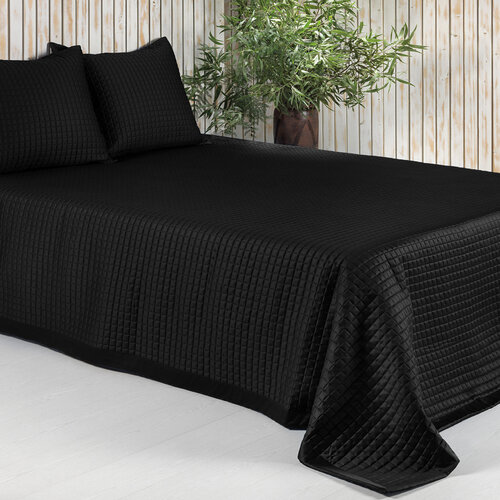 Dommelin Dommelin Sprei Chicago Satijn 300TC Zwart 260x280 cm afbeelding