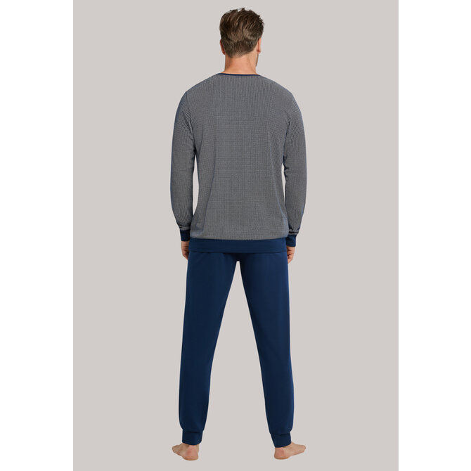 Schiesser herenpyjama 173866 lang nachtblauw Schiesser herenpyjama 173866 lang nachtblauw