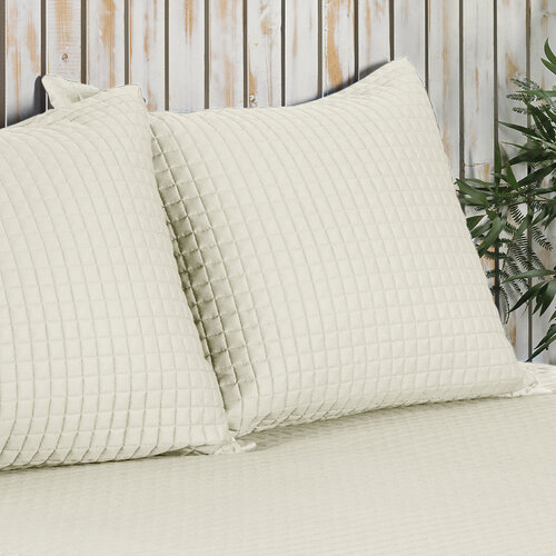 Dommelin Dommelin Sierkussenhoes Chicago Satijn 300TC Ecru 40x40 cm afbeelding