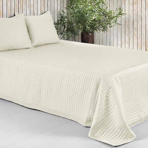 Dommelin Dommelin Sprei Chicago Satijn 300TC Ecru 260x280 cm afbeelding
