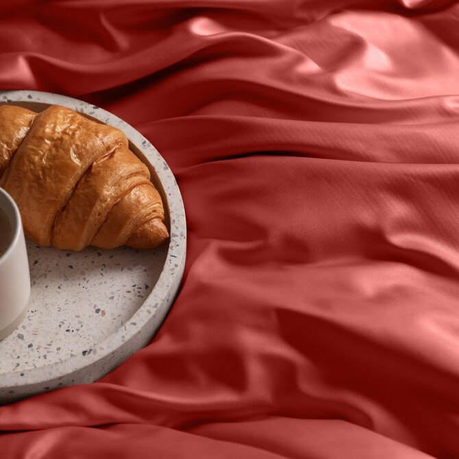 Dommelin Laken Uni Satijn 300TC 577 Terracotta 240x270 cm