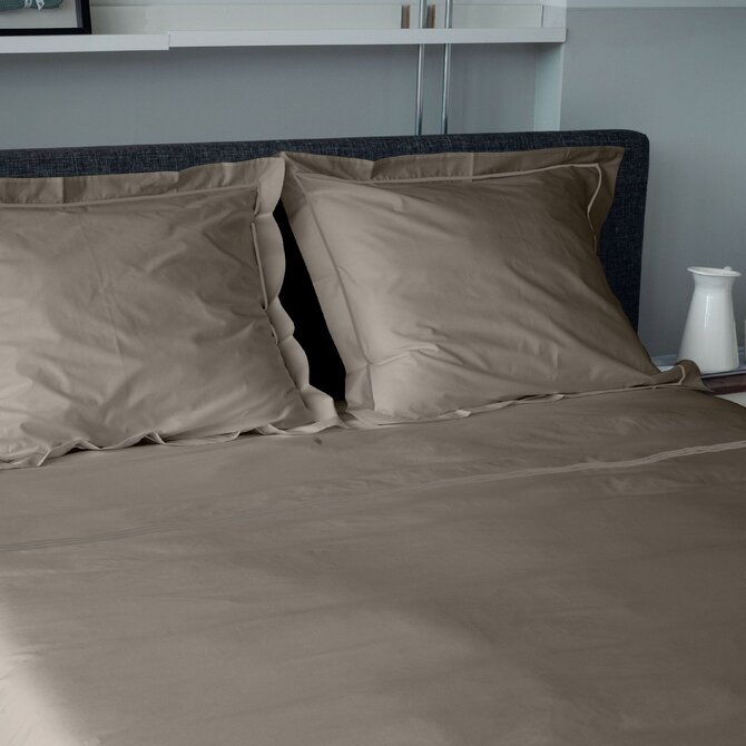 Dommelin Dekbedovertrek Cortina Percal 200TC Taupe-Taupe 200x200/220