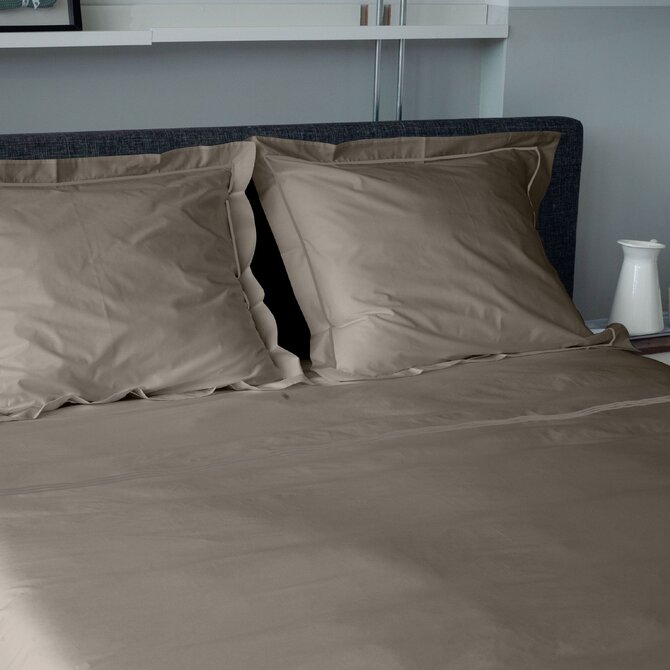 Dommelin Dekbedovertrek Cortina Percal 200TC Taupe-Taupe 140x200/220 cm