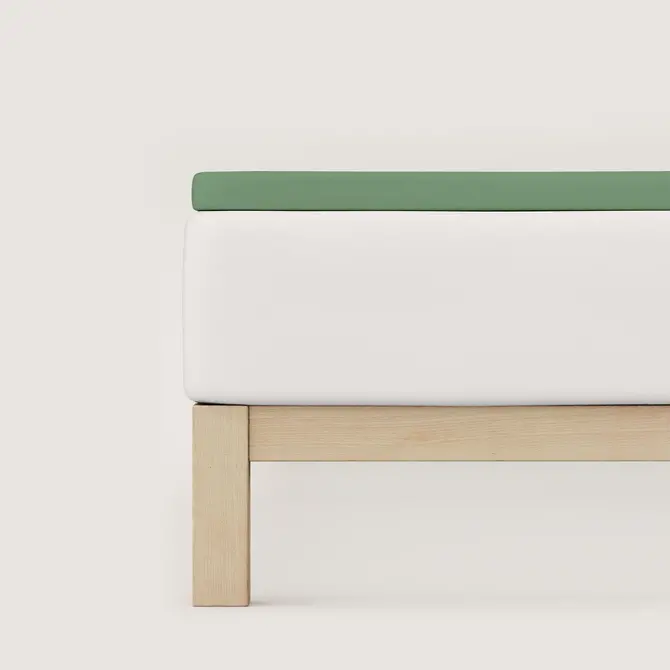 Schlafgut Pure Jersey Topper Hoeslaken L - 140x200 - 160x220 665 Green Mid