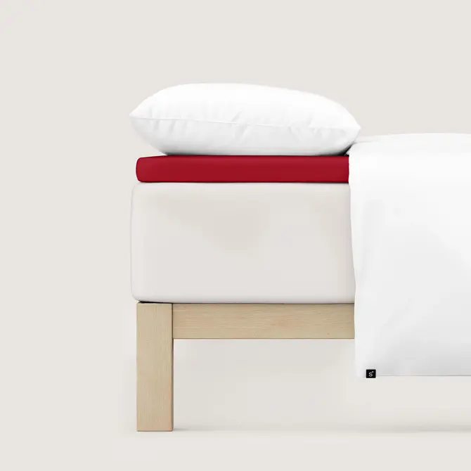 Schlafgut Pure Jersey Topper Hoeslaken S - 90x190 - 100x220 285 Red Deep