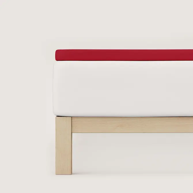 Schlafgut Pure Jersey Topper Hoeslaken S - 90x190 - 100x220 285 Red Deep