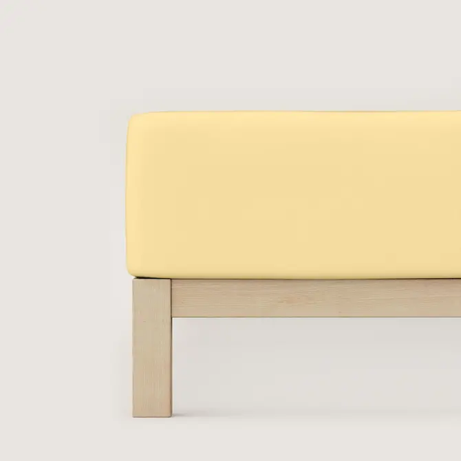 Schlafgut Pure Jersey Boxspring Hoeslaken S - 90x190 - 100x220 164 Yellow Mid