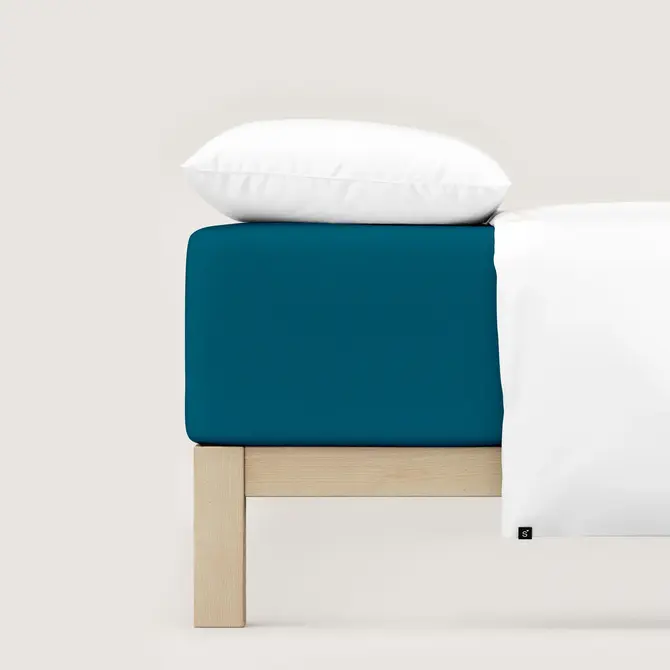 Schlafgut Pure Jersey Boxspring Hoeslaken L - 140x200 - 160x220 530 Petrol Deep