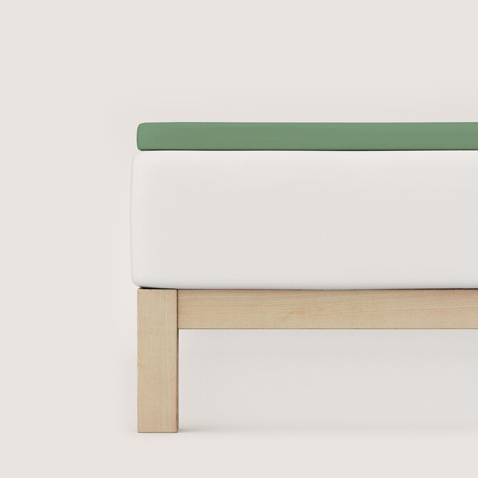 Schlafgut Pure Jersey Topper Hoeslaken M - 120x200 - 130x220 665 Green Mid