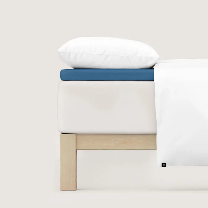 Schlafgut Pure Jersey Topper Hoeslaken S - 90x190 - 100x220 615 Blue Mid