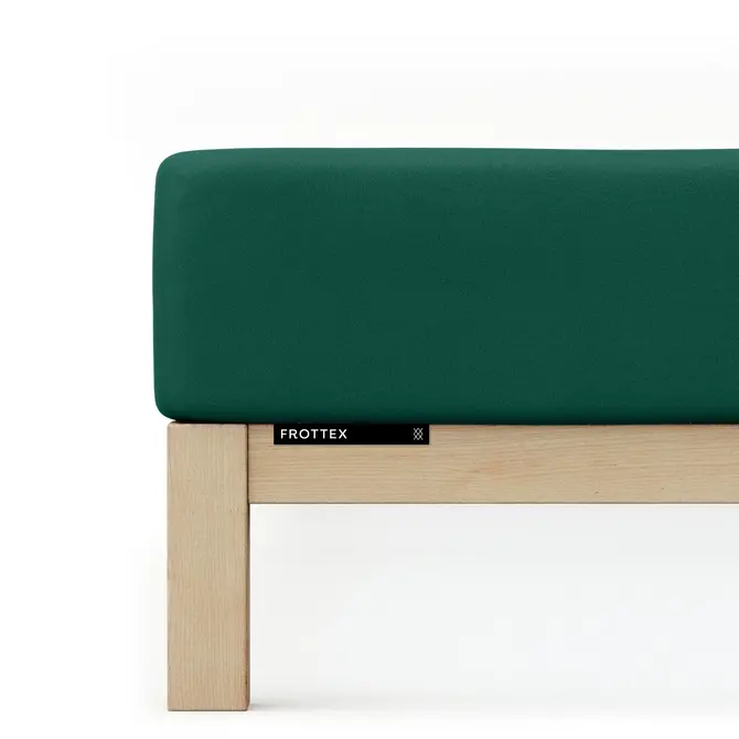 Schlafgut Badstof Hoeslaken L - 140x200 - 160x200 690 Green Deep