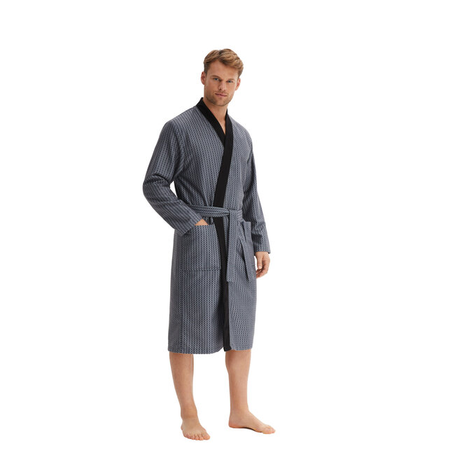 Morgenstern VINCENZA   Heren Badjas  bedruckt/anthrazit S
