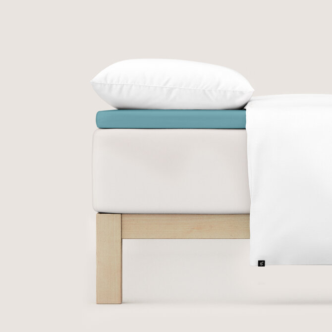 Schlafgut Pure Jersey Topper Hoeslaken XL - 180x200 - 200x220 467 Petrol Mid