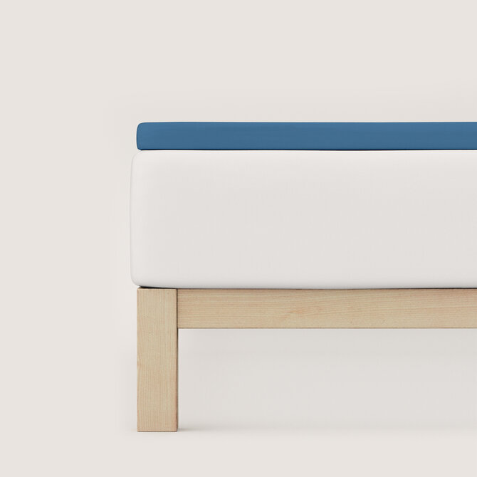 Schlafgut Pure Jersey Topper Hoeslaken L - 140x200 - 160x220 615 Blue Mid