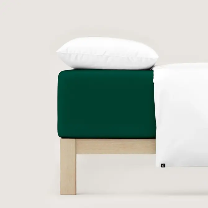 Schlafgut Pure Jersey Boxspring Hoeslaken L - 140x200 - 160x220 690 Green Deep