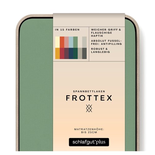 Schlafgut Schlafgut Badstof Hoeslaken XL - 180x200 - 200x200 665 Green Mid afbeelding