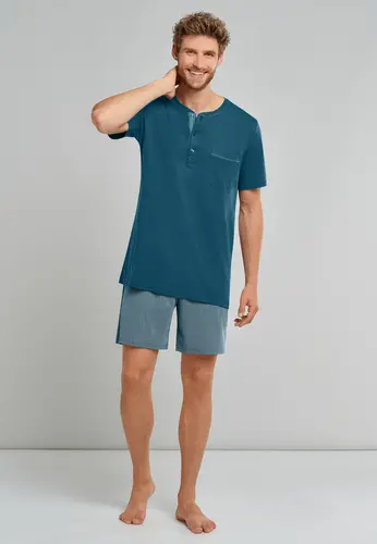 Schiesser Schiesser heren Shortama 173863 petrol afbeelding