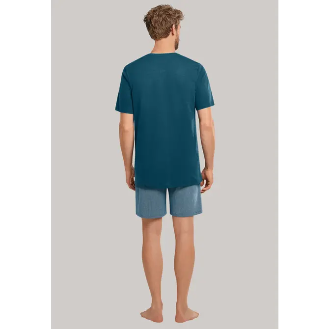 Schiesser heren Shortama 173863 petrol Schiesser heren Shortama 173863 petrol