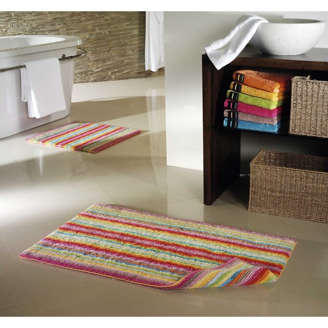 Cawö badmat 7008 keerbaar gestreept multi  60x100