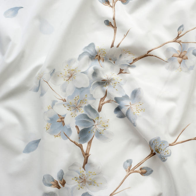 Dommelin Kussensloop Volant Flora Percal 200TC Blauw 60x70 cm