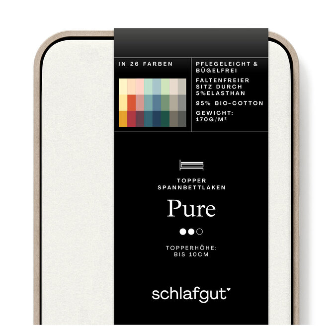 Schlafgut Pure Jersey Topper Hoeslaken XL - 180x200 - 200x220 181 Off-White