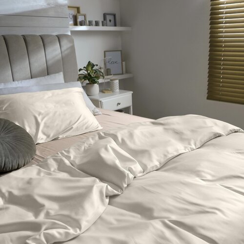 Dommelin Dommelin Laken Uni Satijn 300TC 516 Beige 240x270 cm afbeelding