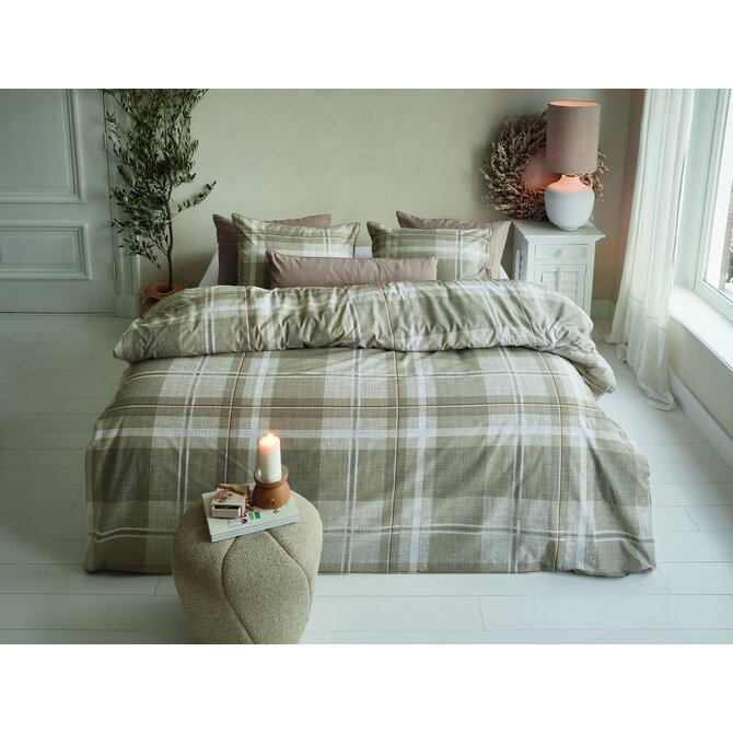 Rivièra Maison Dekbedovertrek Tartan Check Zand 200x200/220 cm