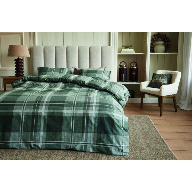 Rivièra Maison Dekbedovertrek Tartan Check Groen 200x200/220 cm