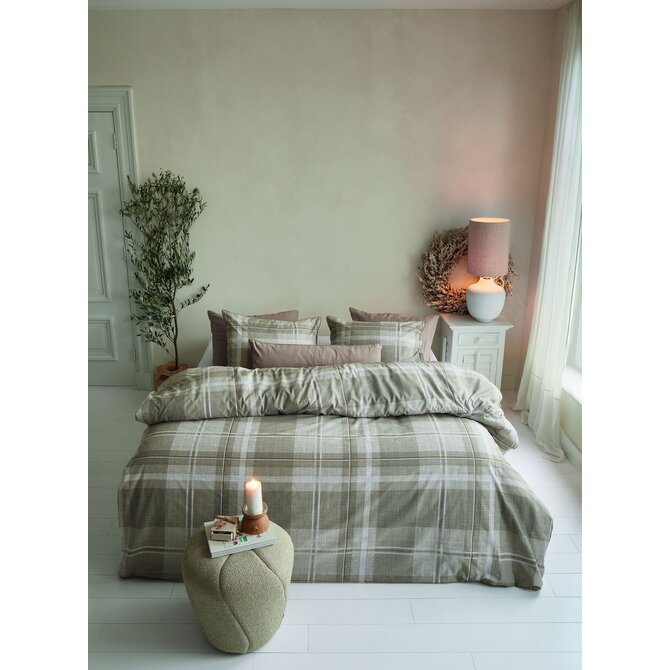 Rivièra Maison Dekbedovertrek Tartan Check Zand 260x200/220 cm