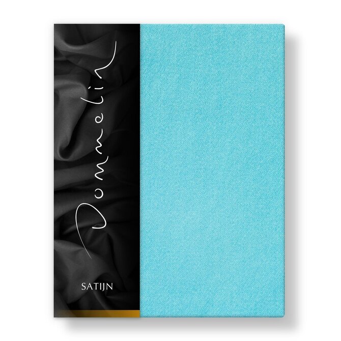 Dommelin Laken Uni Satijn 300TC 569 Aquamarijn 200x270 cm