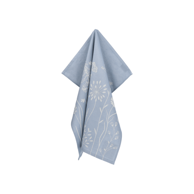 Bunzlau Castle Theedoek Wild Flowers Grey-Blue