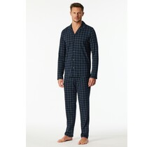 Schiesser Heren Pyjama Long  nightblue 183176 54/XL