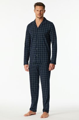 Schiesser Heren Pyjama Long  nightblue 183176 52/L