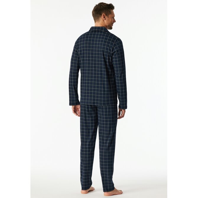Schiesser Heren Pyjama Long  nightblue 183176 52/L