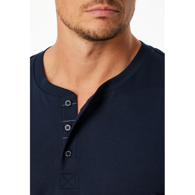 Schiesser Heren Pyjama Long  nightblue 183175 50/M