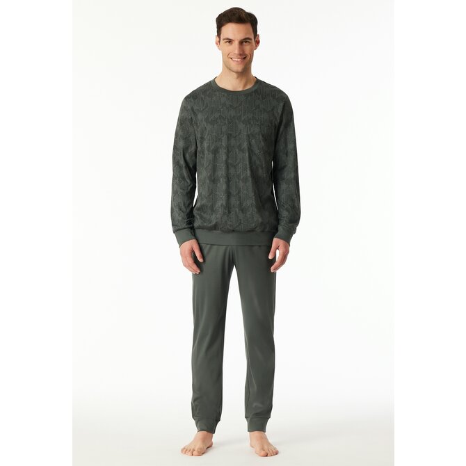 Schiesser Heren Pyjama Long  darkgreen 183173 48/S Schiesser Heren Pyjama Long  darkgreen 183173 48/S