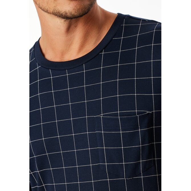 Schiesser Heren Pyjama Long  nightblue 183173 54/XL