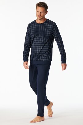 Schiesser Heren Pyjama Long  nightblue 183173 48/S