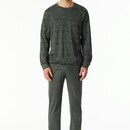 Schiesser Schiesser Heren Pyjama Long  darkgreen 183173 52/L