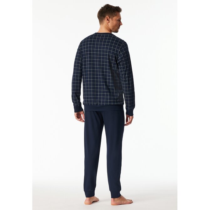 Schiesser Heren Pyjama Long  nightblue 183173 58/3XL